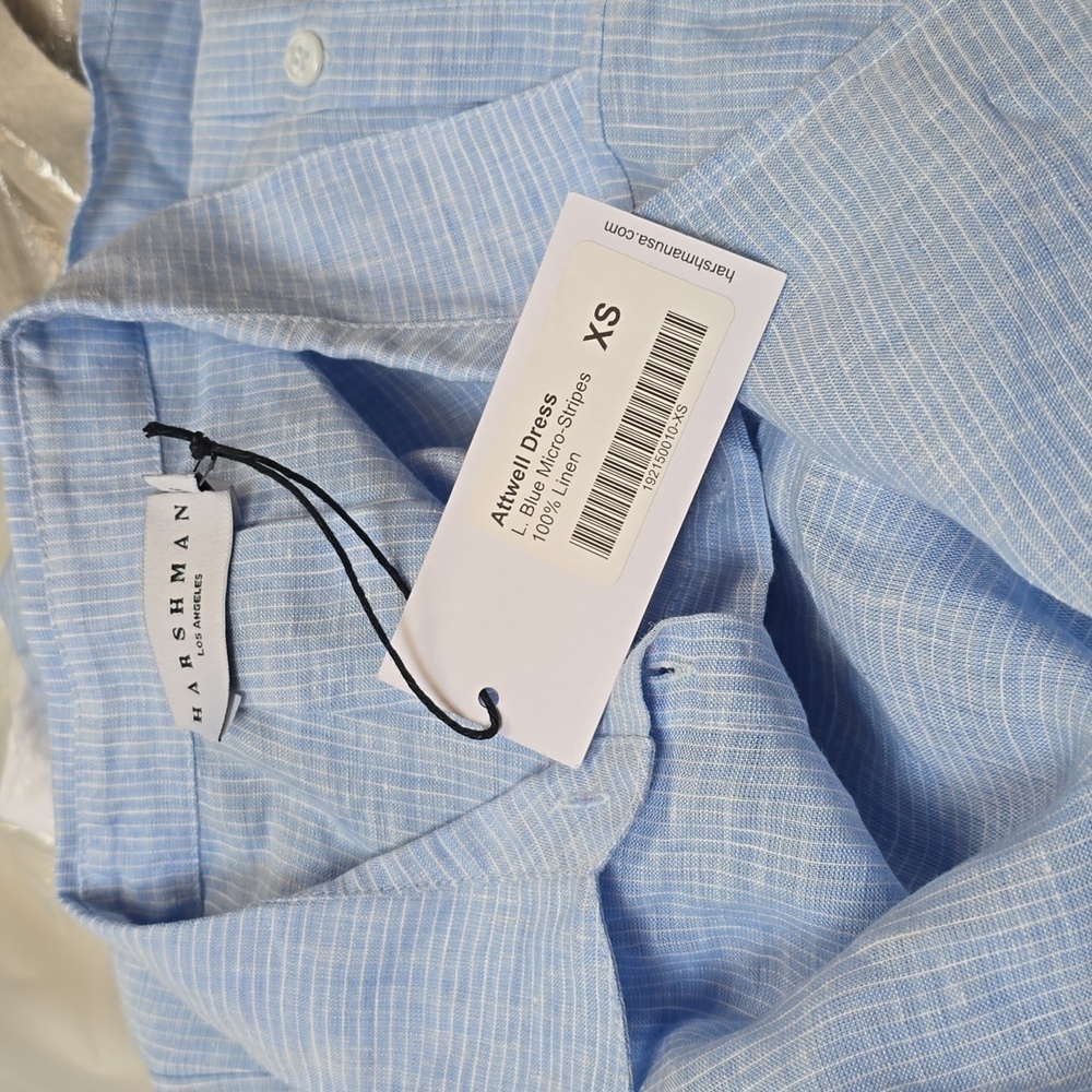 NWT! Harshman,Attwell Linen Button -Down Dress,Li… - image 4